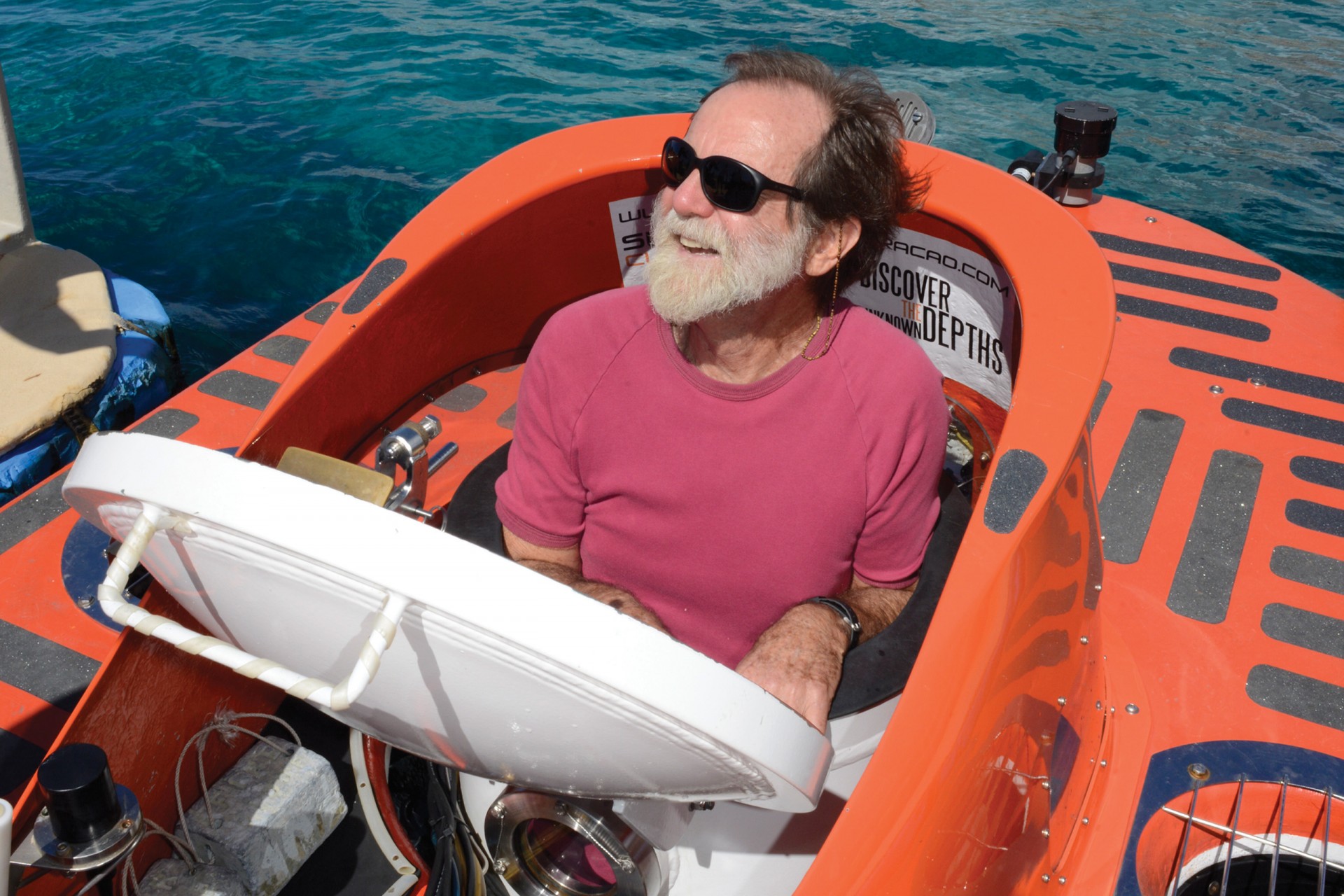 D. Ross Robertson, staff scientist at STRI in Panama, ready to dive in the Curasub